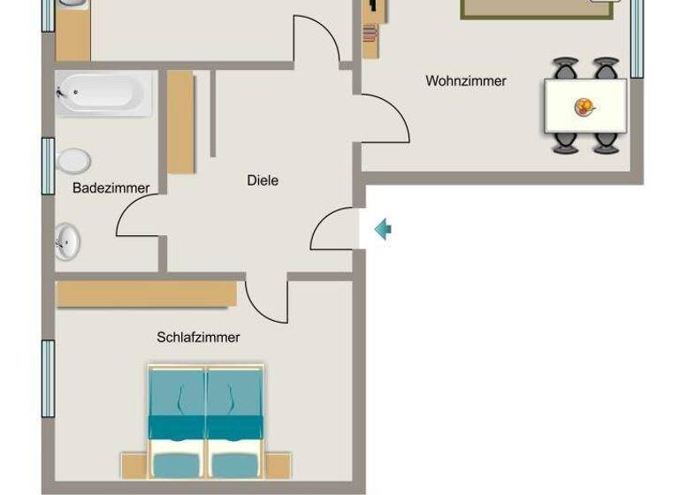 Wohnung zur Miete 480 € 2,5 Zimmer 50,9 m² 2. Geschoss frei ab 01.03.2026 Wormsstraße 22 Körne Dortmund 44143