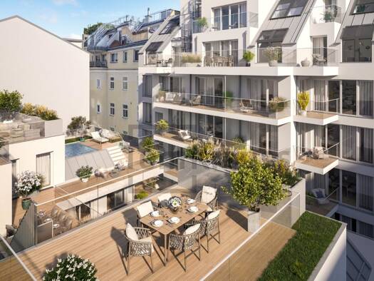 Terrassenwohnung zum Kauf - Neubau 842.700 € 2 Zimmer 52 m² 1. Geschoss Wien(Stadt) 1040