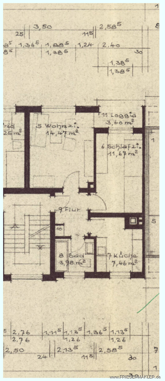 Wohnung zum Kauf 120.000 € 2 Zimmer 43 m²<br/>Wohnfläche 2.<br/>Geschoss Nord Husum 25813