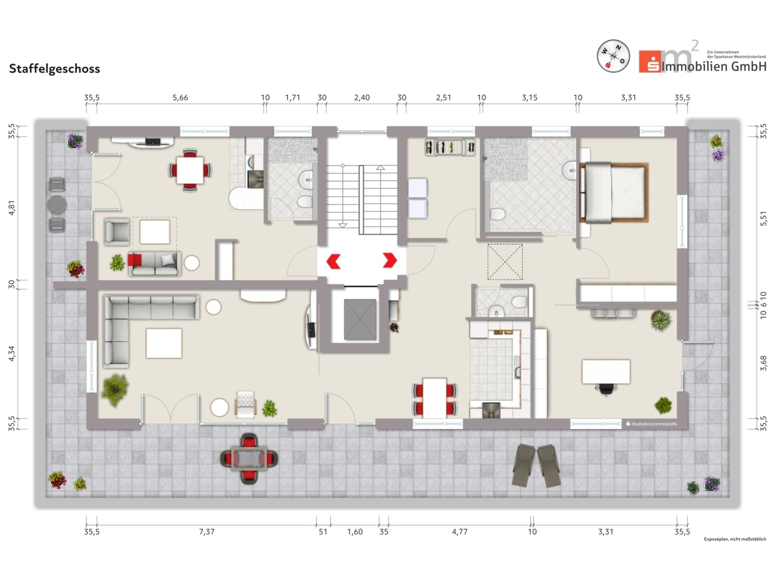 Penthouse zum Kauf 790.000 € 4 Zimmer 200 m²<br/>Wohnfläche Coesfeld Coesfeld 48653