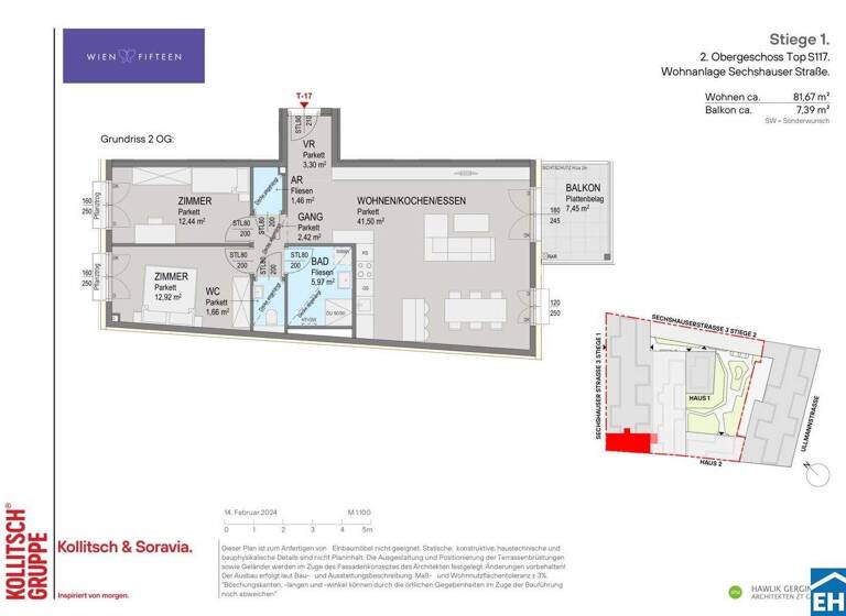 Wohnung zum Kauf - Erstbezug 551.700 € 3 Zimmer 81,7 m² 2. Geschoss Sechshauser Straße Wien 1150