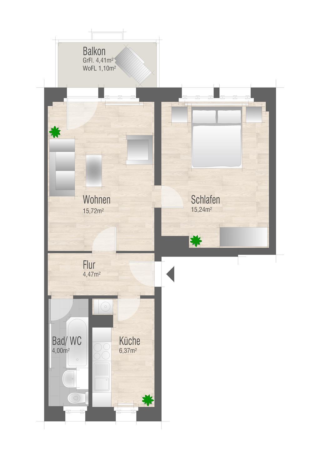 Wohnung zur Miete 298 € 2 Zimmer 47,3 m²<br/>Wohnfläche 3.<br/>Geschoss 01.12.2024<br/>Verfügbarkeit Mittelstr. 2 Schloßchemnitz 024 Chemnitz 09113