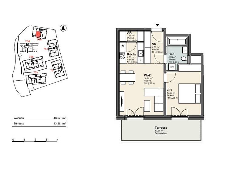 Wohnung zum Kauf provisionsfrei 268.740 € 2 Zimmer 48,6 m² 1. Geschoss Krems an der Donau 3500