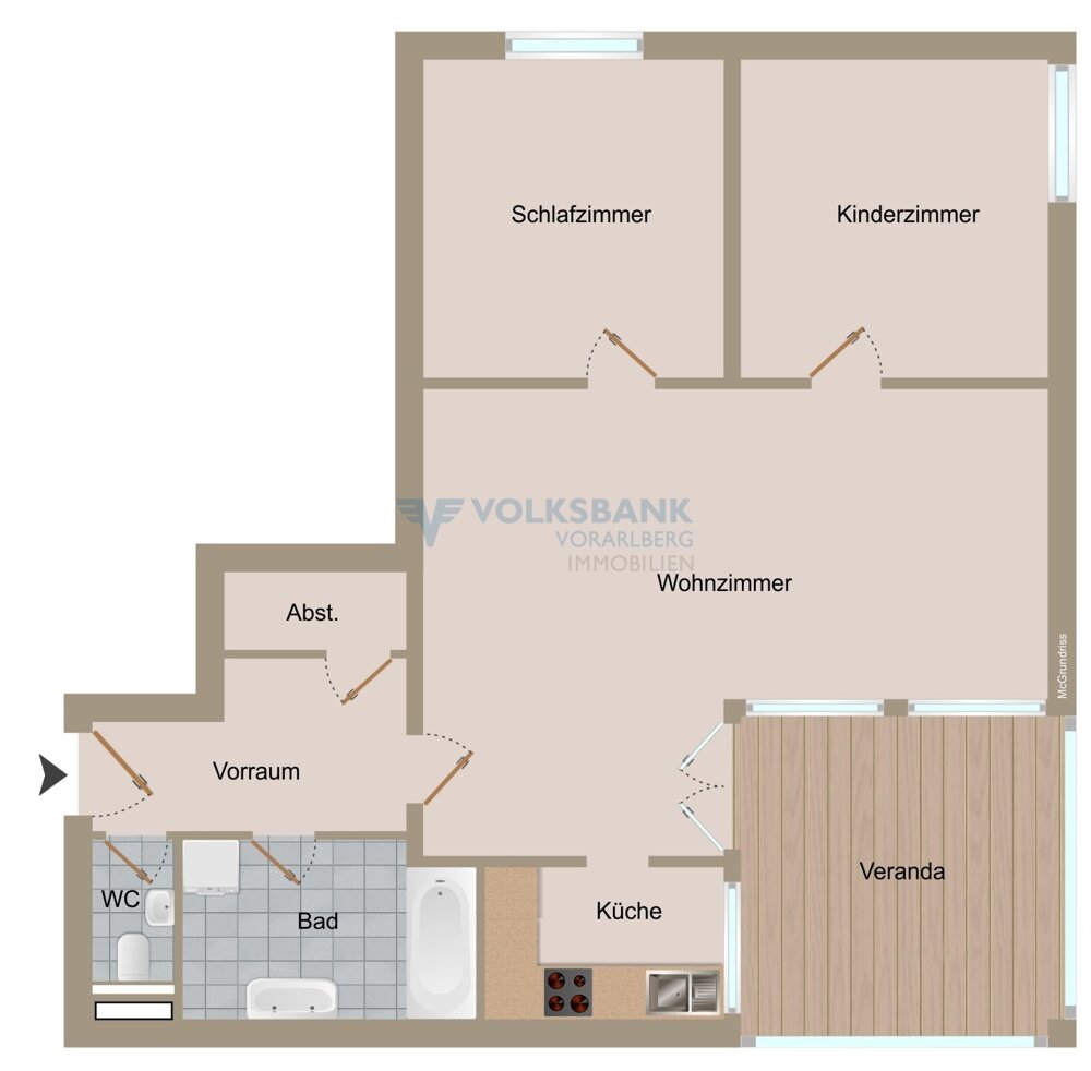 Wohnung zum Kauf 374.645 € 3 Zimmer 1.<br/>Geschoss Schendlingerstraße 39 Bregenz 6900