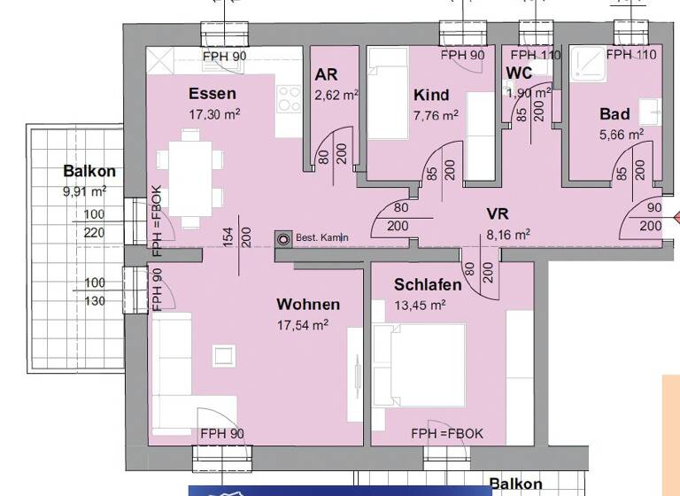 Wohnung zum Kauf 234.000 € 3 Zimmer 74,4 m² 2. Geschoss Polhamerweg 1 Gallspach 4713