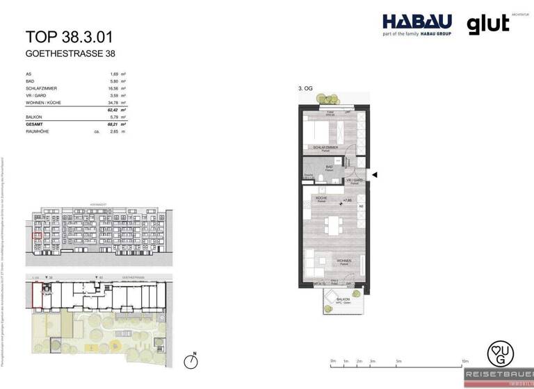 Wohnung zum Kauf - Erstbezug 369.000 € 2 Zimmer 62,7 m² 3. Geschoss frei ab 31.12.2026 Waldegg Linz 4020
