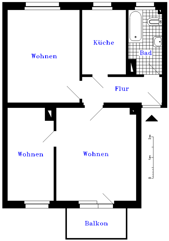 Wohnung zur Miete 360 € 3 Zimmer 60,1 m²<br/>Wohnfläche 2.<br/>Geschoss ab sofort<br/>Verfügbarkeit Paul-Lürmann-Straße 6 Greußen Greußen 99718