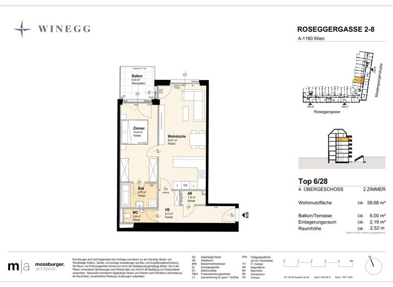 Wohnung zum Kauf - Erstbezug 362.200 € 2 Zimmer 59,7 m² 4. Geschoss Roseggergasse 2-8 Wien 1160