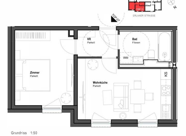 Wohnung zum Kauf - Erstbezug 234.225 € 2 Zimmer 38,6 m² 2. Geschoss Wien 1230