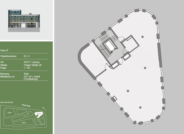 Bürofläche zur Miete - Erstbezug provisionsfrei 21,50 € 247 m² Bürofläche Zentrum-Südost Leipzig 04103