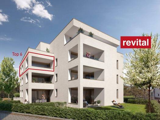 Terrassenwohnung zum Kauf - Erstbezug 530.000 € 3 Zimmer 68 m² 2. Geschoss Raiffeisenstraße 3 Lustenau 6890