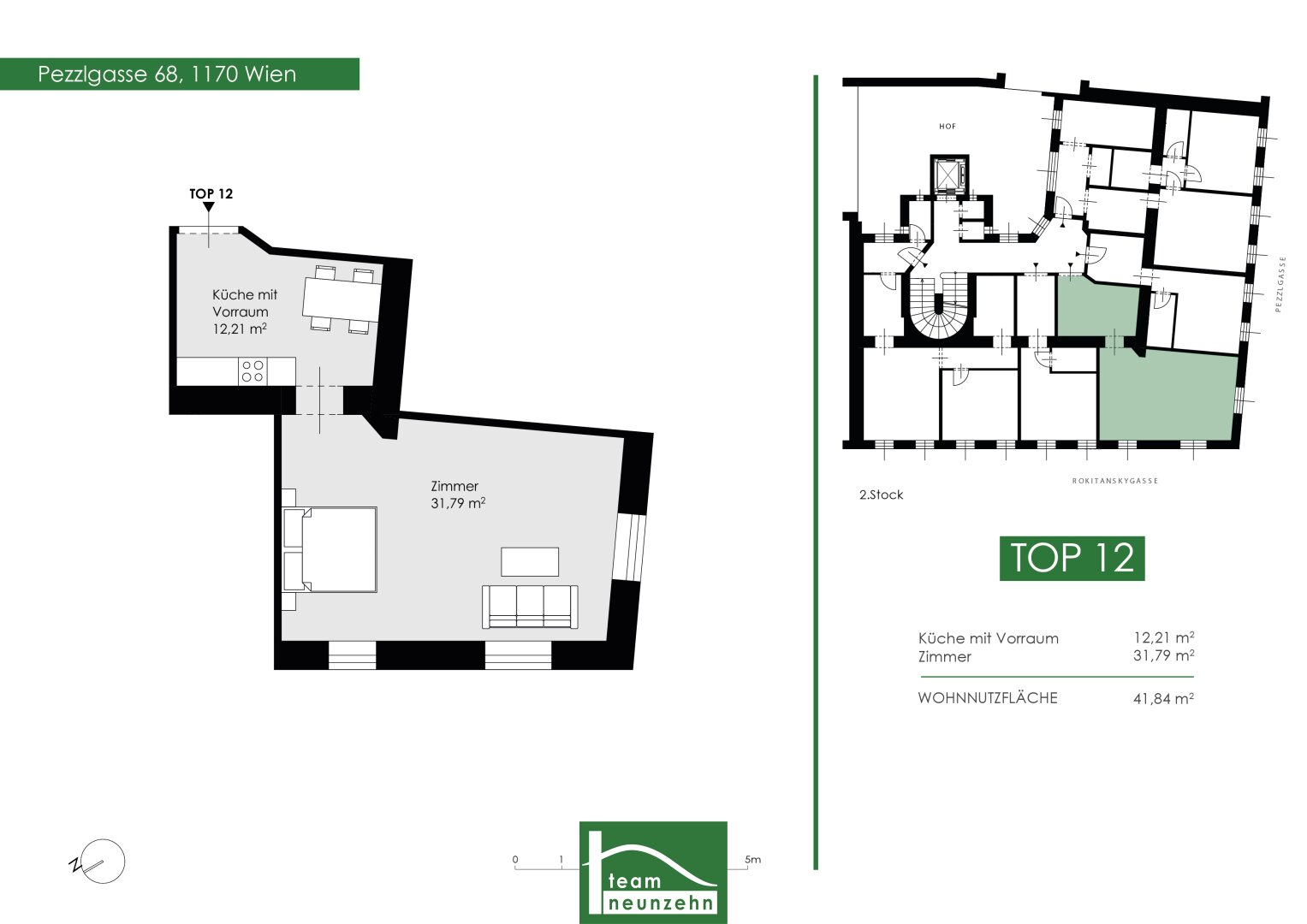 Wohnung zum Kauf 109.000 € 1 Zimmer 41,5 m²<br/>Wohnfläche 2.<br/>Geschoss Pezzlgasse 68 Wien 1170