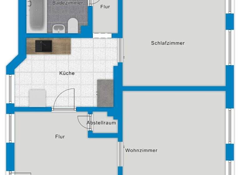 Wohnung zur Miete 589 € 2,5 Zimmer 73 m² 2. Geschoss Friesenstraße 5 Innenstadt Halle 06112