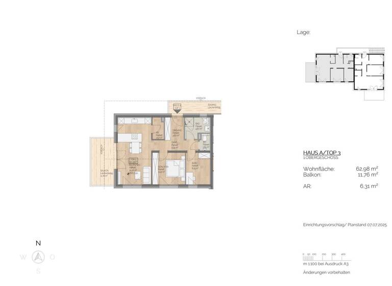 Wohnung zum Kauf 314.000 € 3 Zimmer 63 m² 1. Geschoss Regau 4844