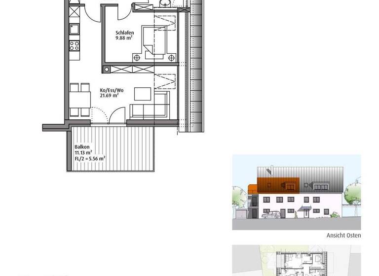 Wohnung zum Kauf - Erstbezug provisionsfrei 259.000 € 2 Zimmer 47,7 m² 2. Geschoss Johannisstraße 14 Reichertshofen 85084