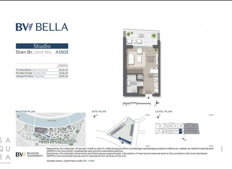 Studio zum Kauf 219.888 € 1 Zimmer 30,6 m² Belgrad Waterfront 11000