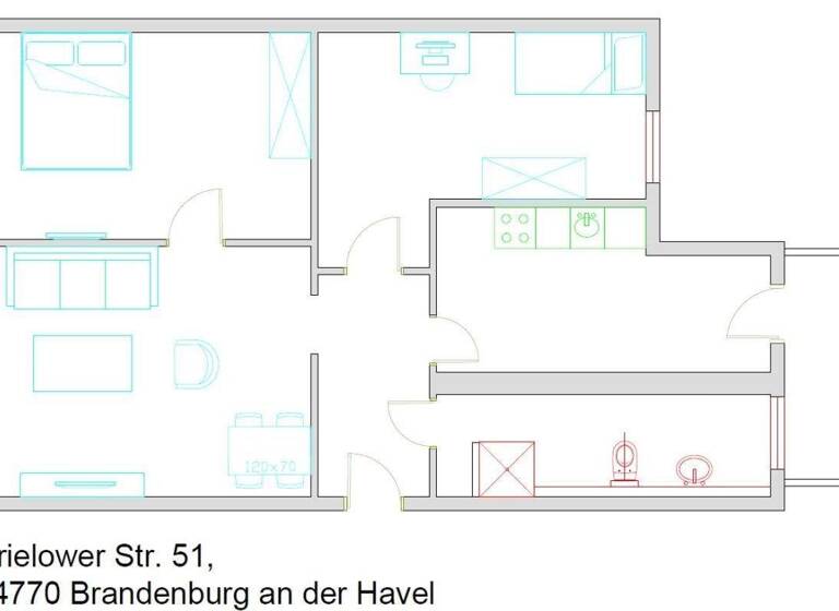 Wohnung zur Miete 599 € 3 Zimmer 75 m² 3. Geschoss Brielower Straße 51 Nord Brandenburg 14770