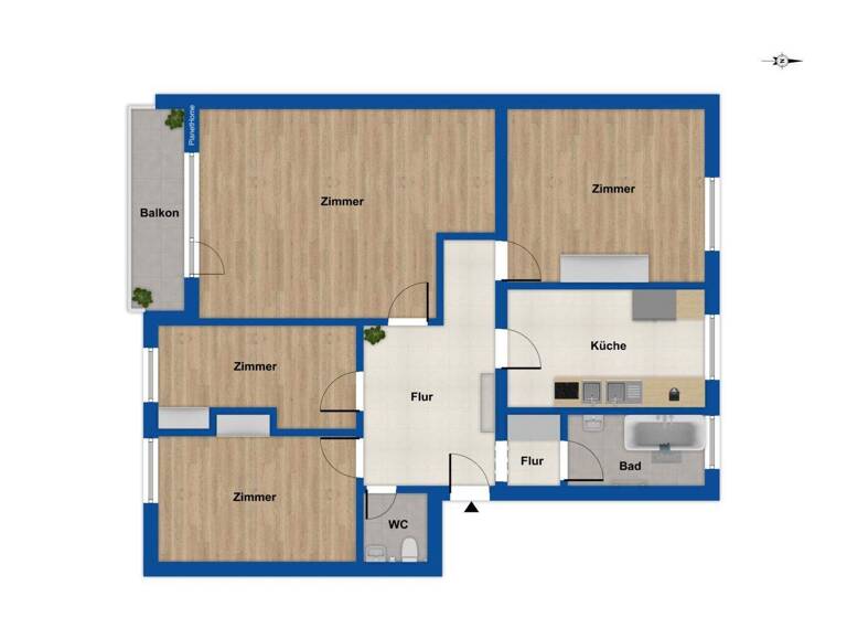 Wohnung zum Kauf 89.000 € 3 Zimmer 78 m² 2. Geschoss frei ab 01.03.2026 Liebenau 31618