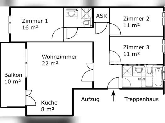 Wohnung zur Miete Tauschwohnung 980 € 4 Zimmer 95 m² 3. Geschoss Albertstadt Dresden 01099