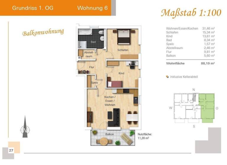 Wohnung zum Kauf - Erstbezug provisionsfrei 349.000 € 3 Zimmer 95 m² 1. Geschoss frei ab sofort Bergham Nittenau 93149
