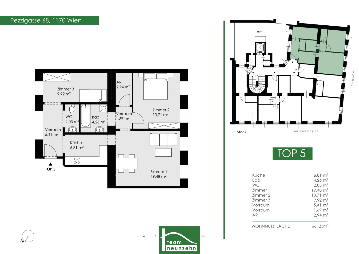 Wohnung zum Kauf 349.000 € 3 Zimmer 66,5 m²<br/>Wohnfläche 1.<br/>Geschoss Pezzlgasse 68 Wien 1170