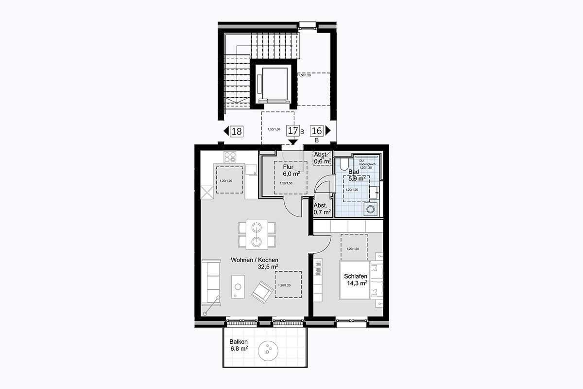 Wohnung zum Kauf provisionsfrei als Kapitalanlage geeignet 289.900 € 2 Zimmer 63,4 m²<br/>Wohnfläche Goethestraße 3-5 Wilhelminenschule Schleswig 24837