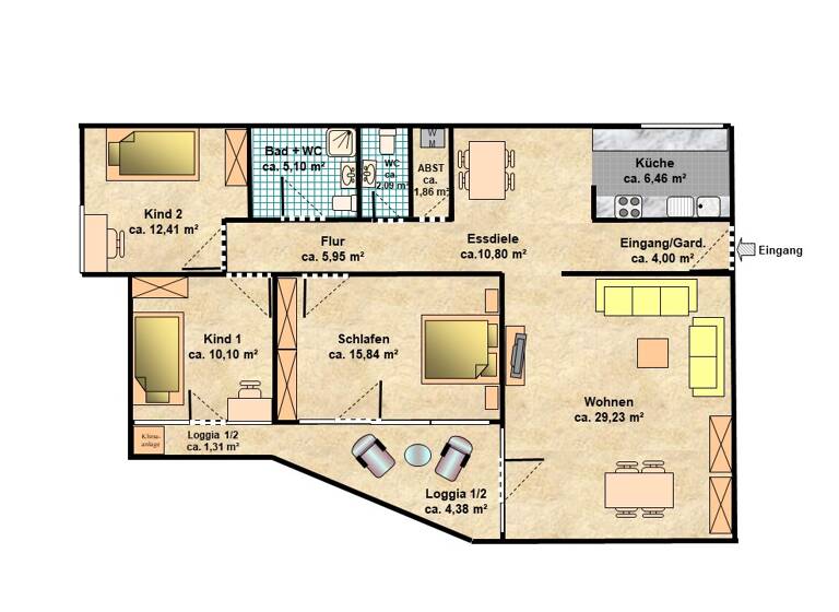 Wohnung zum Kauf 390.000 € 4 Zimmer 109,5 m²<br/>Wohnfläche 7.<br/>Geschoss Büchenbach Erlangen 91056
