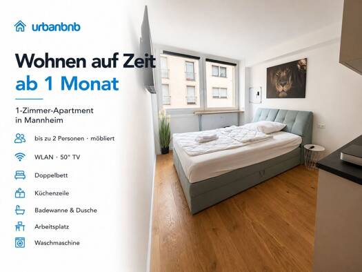 Studio zur Miete auf Zeit 1.099 € 1 Zimmer 22 m² frei ab 30.09.2027 L 12 0 Quadrate Mannheim 68161