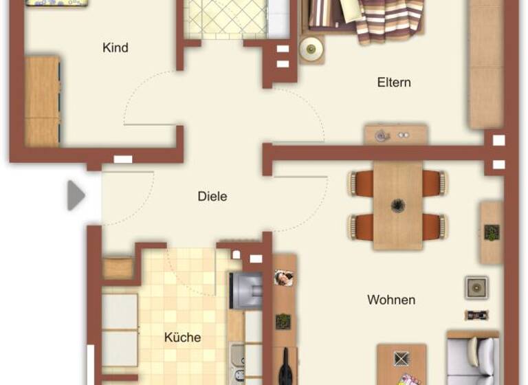 Wohnung zur Miete 639 € 3 Zimmer 62 m² 2. Geschoss frei ab 13.04.2026 Nicodemstraße 5 Waldhausen Mönchengladbach 41068