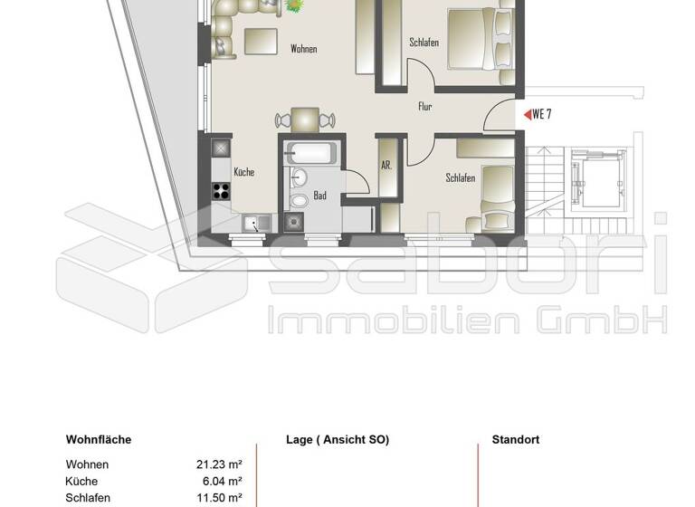 Terrassenwohnung zum Kauf 432.320 € 3 Zimmer 74,5 m² 3. Geschoss Rahlstedt Hamburg 22147