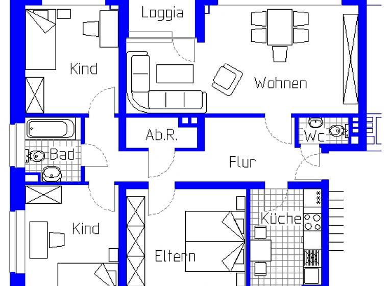 Wohnung zur Miete 659 € 4 Zimmer 87,3 m² 2. Geschoss frei ab sofort Bruchstraße 2 Innenstadt Minden 32423