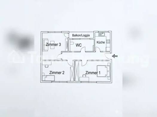 Wohnung zur Miete nur mit Wohnberechtigungsschein Tauschwohnung 605 € 3 Zimmer 71 m² Untergiesing-Harlaching München 81547