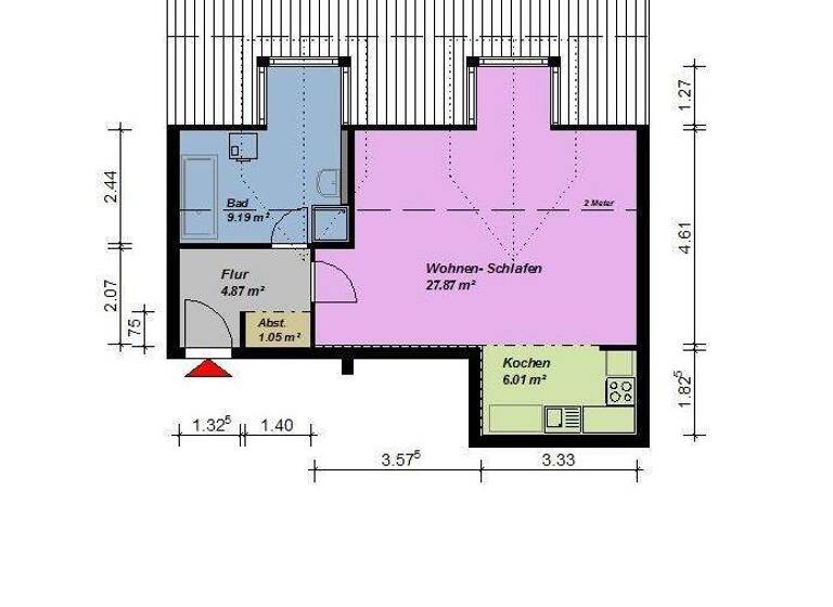 Studio zur Miete 366 € 1 Zimmer 45,5 m² 4. Geschoss Seelenbinder-Str. 14 Südstadt Neubrandenburg 17033