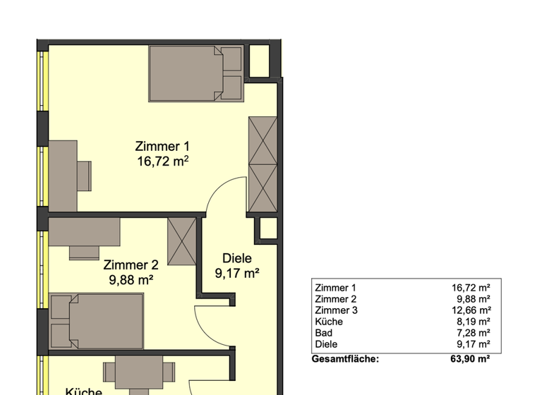 Wohnung zur Miete 790 € 3 Zimmer 64 m²<br/>Wohnfläche EG<br/>Geschoss Altstadt Würzburg 97070