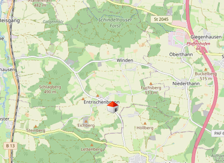 Lagerhalle zur Miete 5.700 € 1.422 m² Lagerfläche Entrischenbrunn Hettenshausen 85307