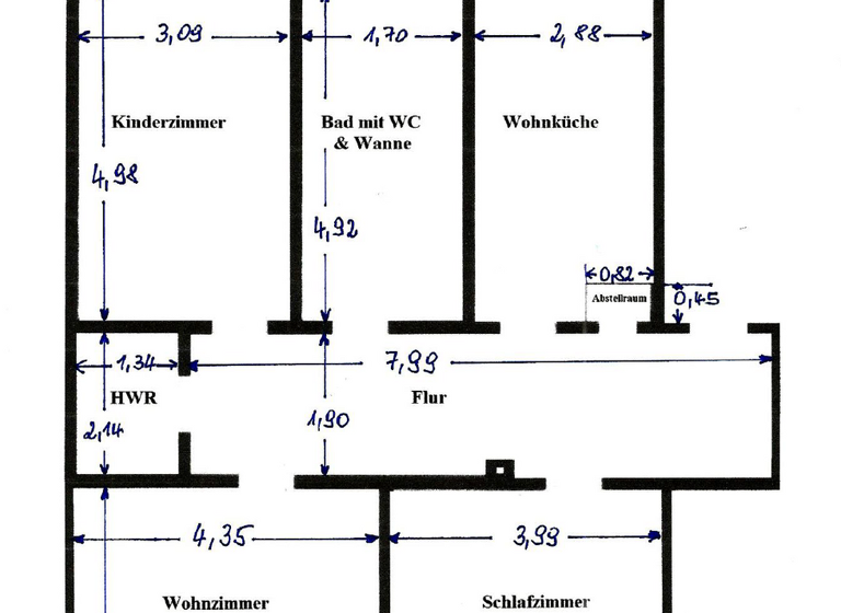Wohnung zum Kauf 133.900 € 3 Zimmer 105 m² 2. Geschoss Innenstadt Riesa 01589