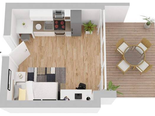 Studio zur Miete 400 € 1 Zimmer 17 m² Mosbach 74821