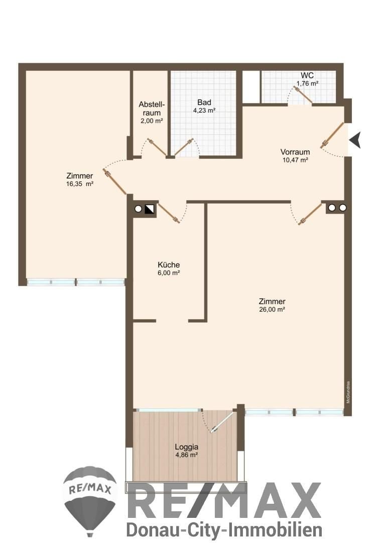 Wohnung zum Kauf 139.000 € 2 Zimmer 72 m²<br/>Wohnfläche 3.<br/>Geschoss Stockerau 2000