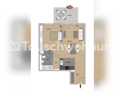 Wohnung zur Miete Tauschwohnung 924 € 2 Zimmer 58 m² 4. Geschoss Bockenheim Frankfurt am Main 60487