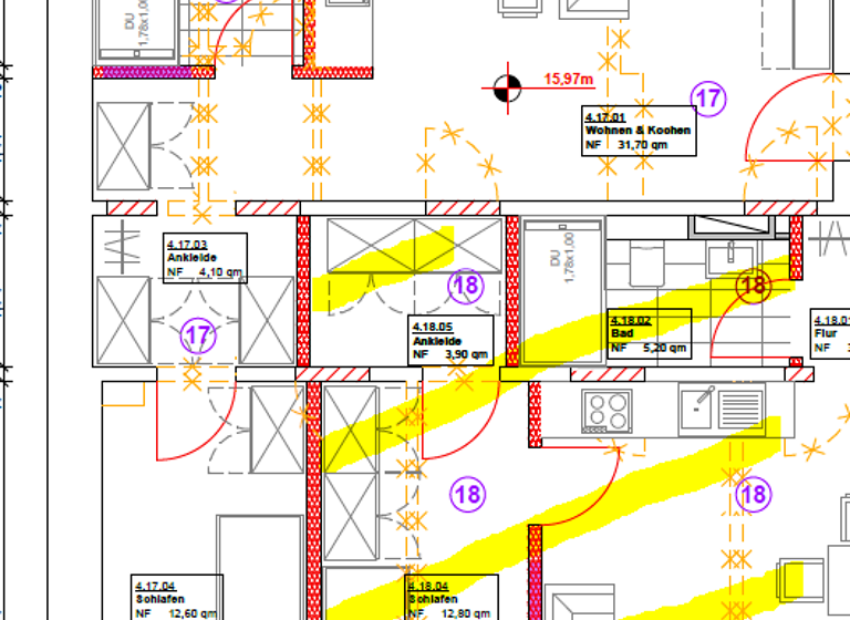 Wohnung zur Miete 400 € 2 Zimmer 53,4 m² 4. Geschoss An der Markthalle 11 Zentrum Chemnitz 09111