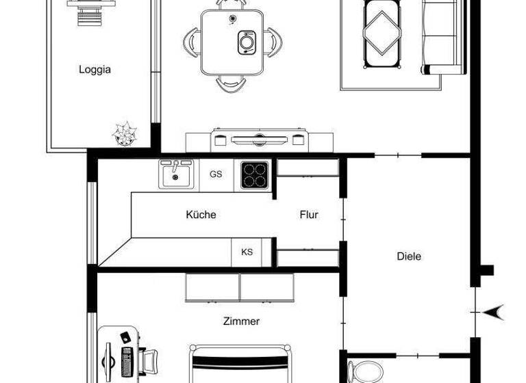 Wohnung zur Miete 700 € 2 Zimmer 58 m² 9. Geschoss frei ab 01.06.2026 Reinbek 21465