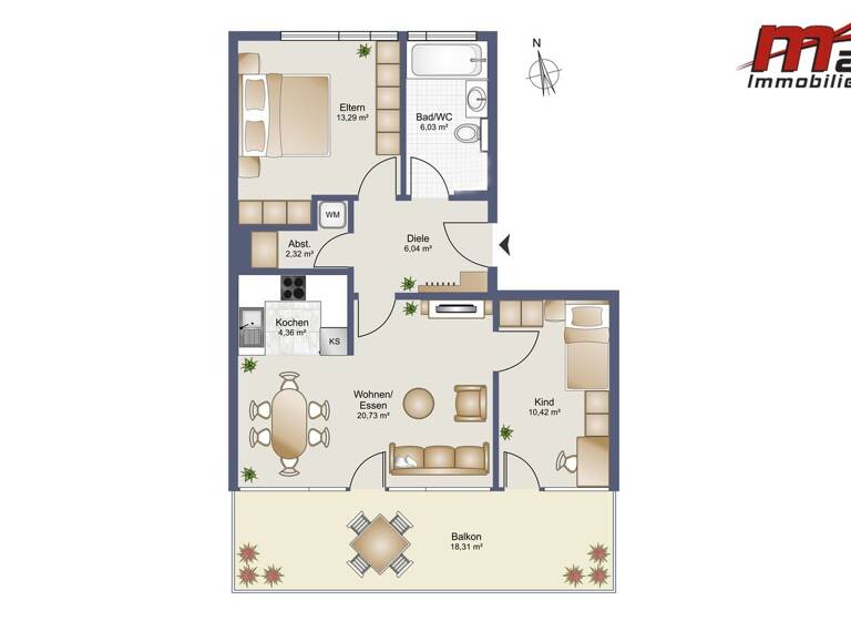 Wohnung zum Kauf als Kapitalanlage geeignet 369.000 € 3 Zimmer 63,2 m² Kohlgrub 20 Feldkirch 6800