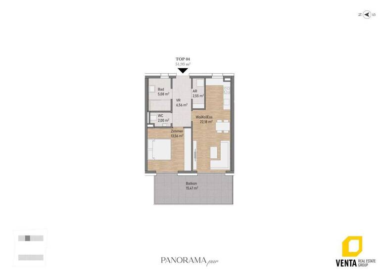 Wohnung zum Kauf 298.770 € 2 Zimmer 51,9 m² 1. Geschoss Waltendorfer Hauptstraße 54b Waltendorf Graz 8010