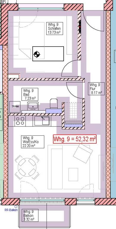 Wohnung zum Kauf provisionsfrei 291.000 € 2 Zimmer 52 m² Souterrain, 1. Geschoss Memminger Straße 67 Vöhringen Vöhringen 89269