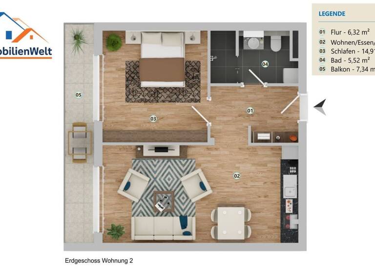 Wohnung zum Kauf - Erstbezug provisionsfrei 335.000 € 2 Zimmer 54,7 m² Göttingen 37085