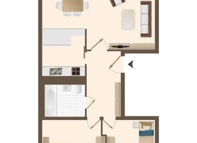 Wohnung zur Miete 355 € 3 Zimmer 56,9 m²<br/>Wohnfläche 5.<br/>Geschoss 01.07.2025<br/>Verfügbarkeit Kauperstraße 1 Schmellwitz Cottbus 03044
