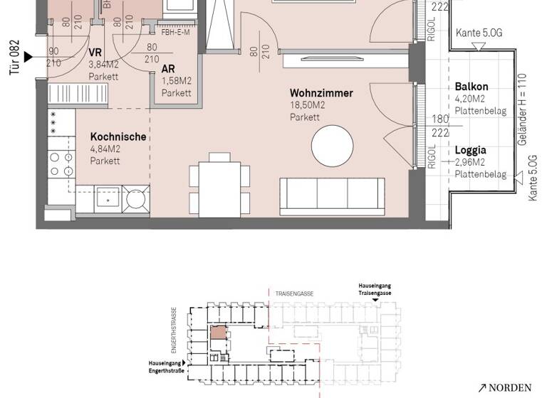 Wohnung zum Kauf - Erstbezug 343.300 € 2 Zimmer 47,4 m² 4. Geschoss frei ab 30.06.2028 Engerthstraße 111 Wien 1200