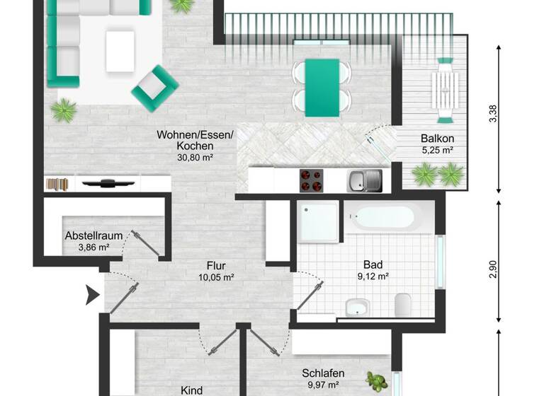 Wohnung zur Miete - Erstbezug 960 € 3 Zimmer 77 m² frei ab 01.05.2026 Kupprichhausen Boxberg 97944