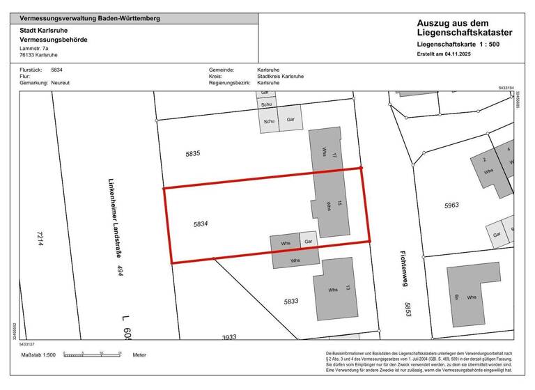 Mehrfamilienhaus zum Kauf 994.000 € 10 Zimmer 296 m² 1.074 m² Grundstück Neureut Karlsruhe / Neureut 76149