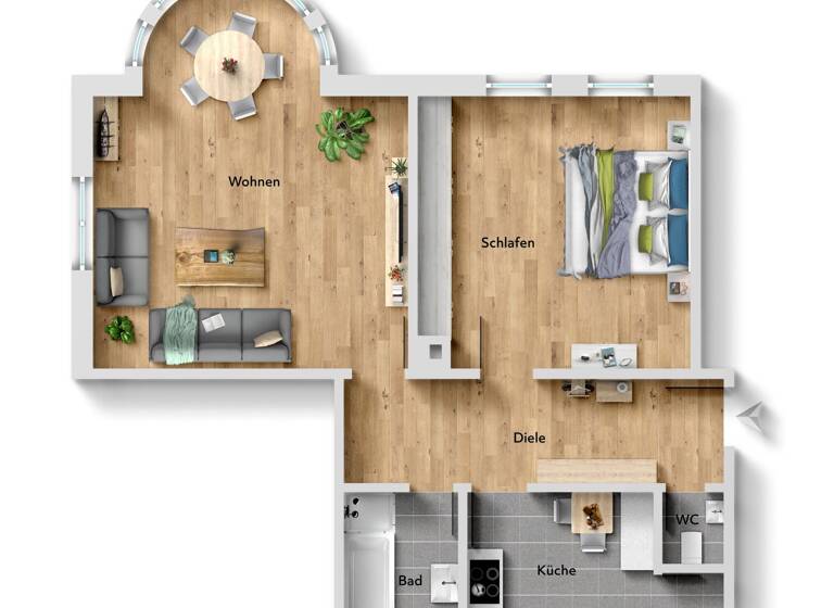 Wohnung zum Kauf 258.400 € 2 Zimmer 76 m²<br/>Wohnfläche 1.<br/>Geschoss Schwäbisch Gmünd Schwäbisch Gmünd 73525